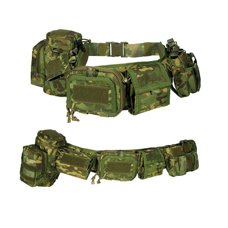 Adjustable Padded Pouch Waist Bag, Patrol Duty Belt, Outdoor MOLLE Belt, Combat Tactical Utility Belt with Holster