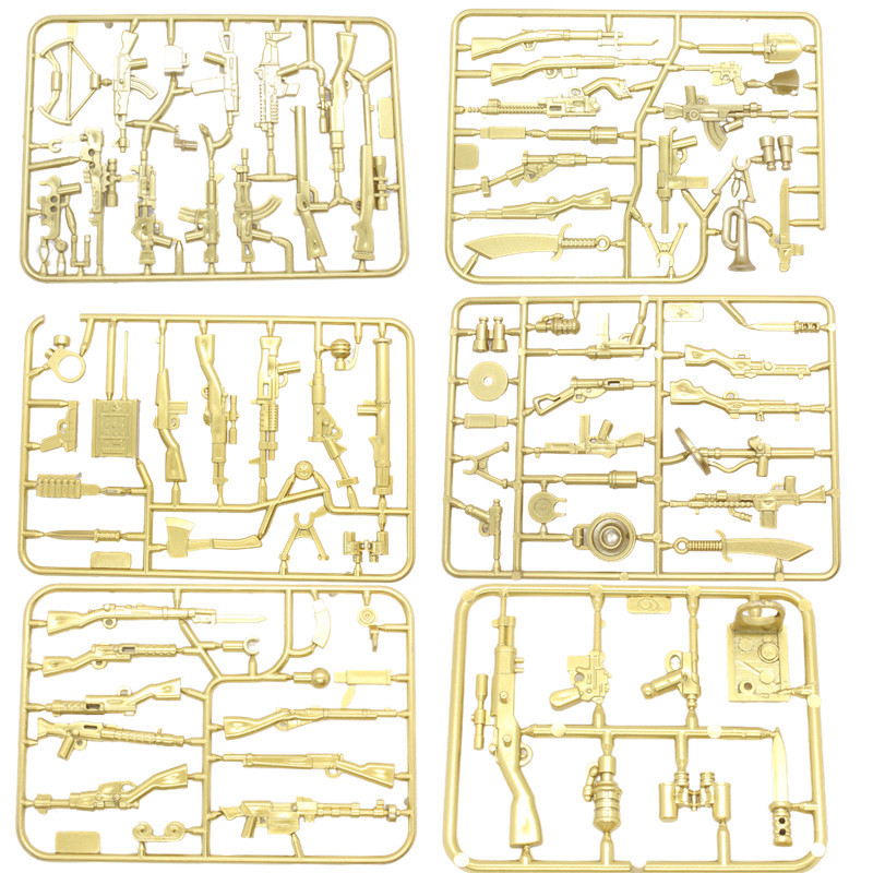 MOC Gold Plated WW2 Sniper Rifle Pistol Weapons Building Blocks Army SWAT Soldiers Military Guns Brick Parts Pack Toys for Gifts