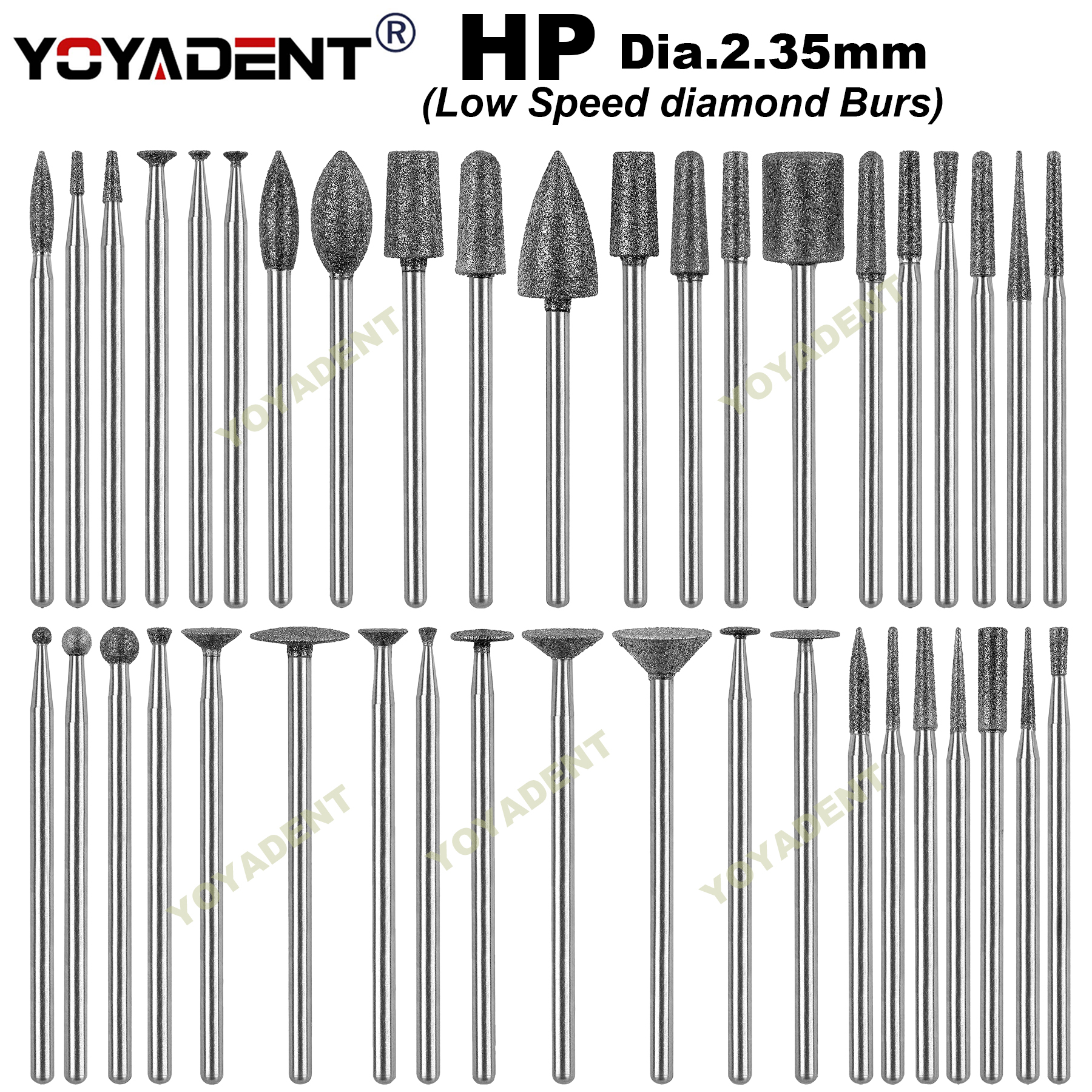 Dental Diamond Burs Dentistry Strawberries Low Speed Bur HP Dia.2.35mm For Straight Nose Cone Low Speed Handpiece 5pcs/Pack