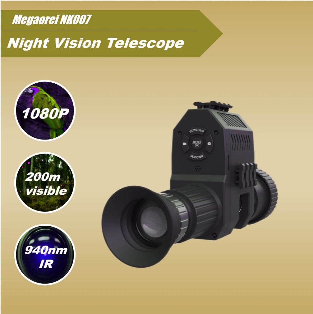 2025 Innovation! Megaorei NK007 - 1080P Portable Laser IR Telescope Night Hunting Camera Camera For Hunting
