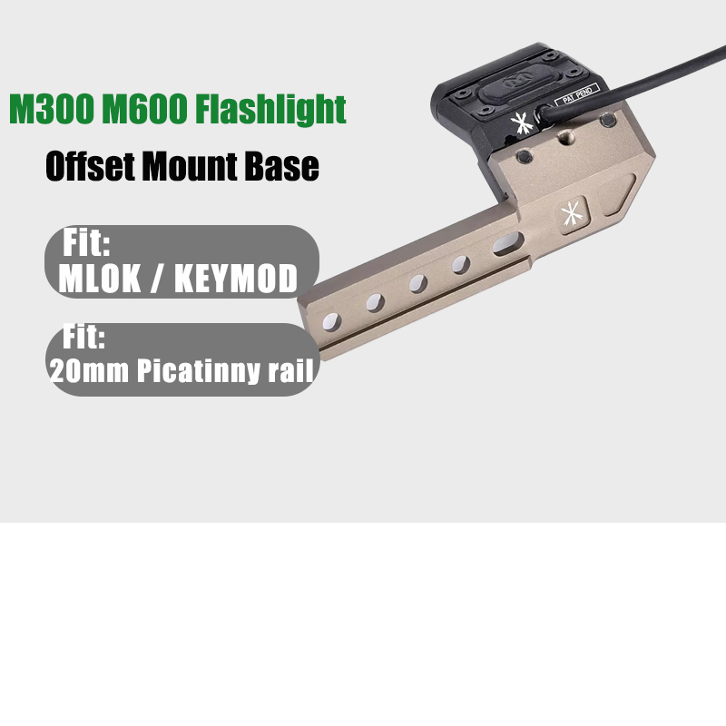 WADSN Airsoft M600 M300 M600C M300A Tactical Flashlight Weapon Scout Light With 20mm Picatinny Modbutton Switch Offset Mount