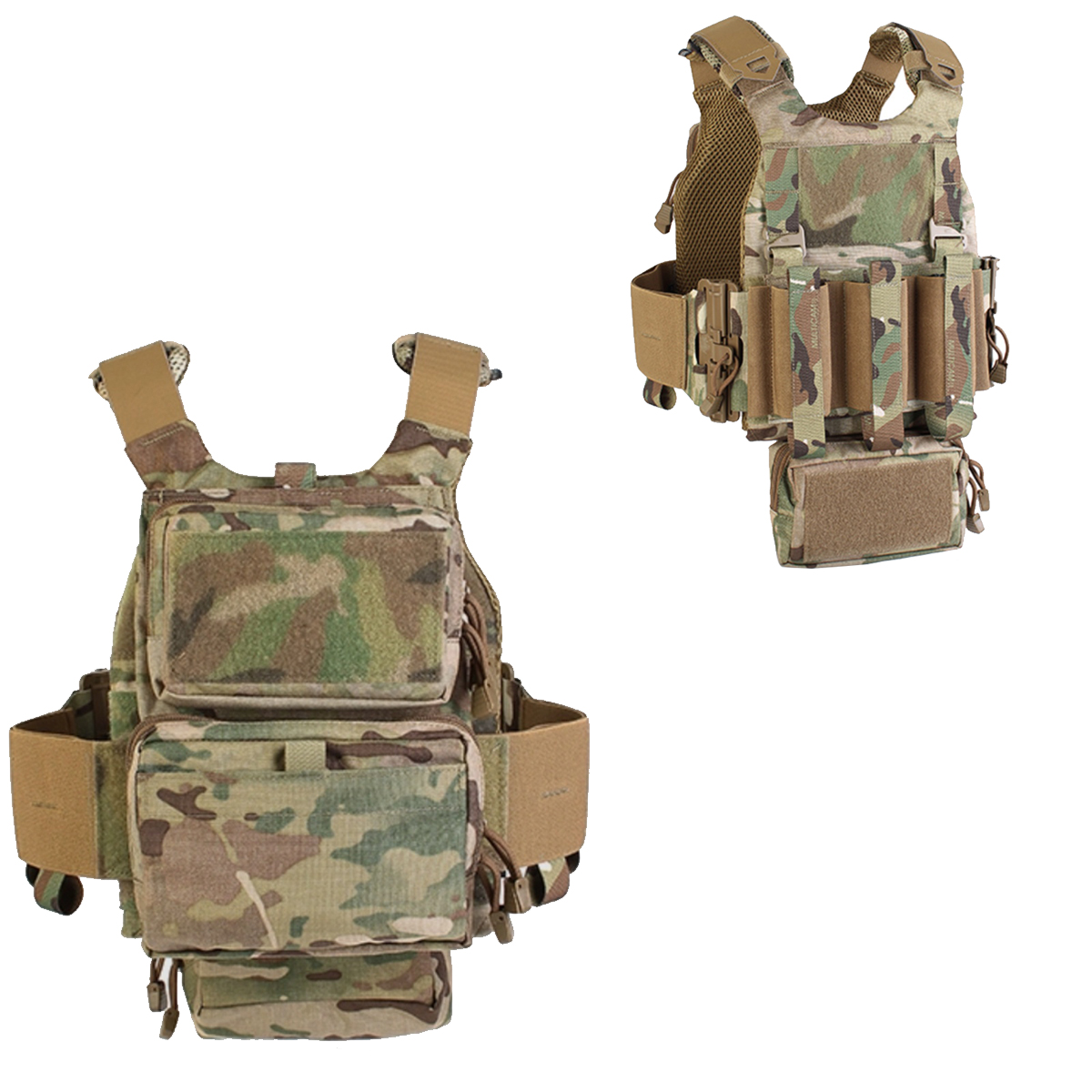 FCSK Tactical Vest For Children And Women,Removable Laser Cut Molle Modular Airsoft Vest Suitable For Hunting, War Games, Etc