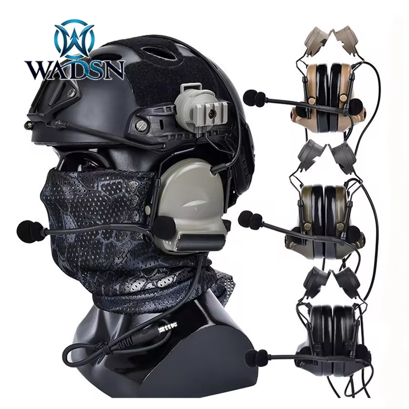WADSN II Tactical Shooting Noise Reduction Headset U94 PTT  Fast Helmet Headphone Outdoor Hunting Earphone ARC Adapter