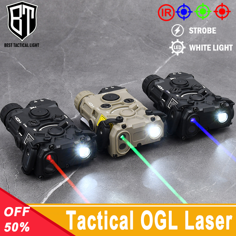 Tactical Nylon Plastic OGL Laser Red Green Blue Laser IR Laser White LED Light Brightness Adjustable Hunting Weapon Accessories