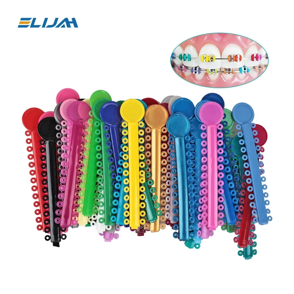 ELIJAH 40Pcs/Bag Dental Orthodontics Elastic Ligature Ties Rubber Bands Braces Teeth Treatment Dentist Materials