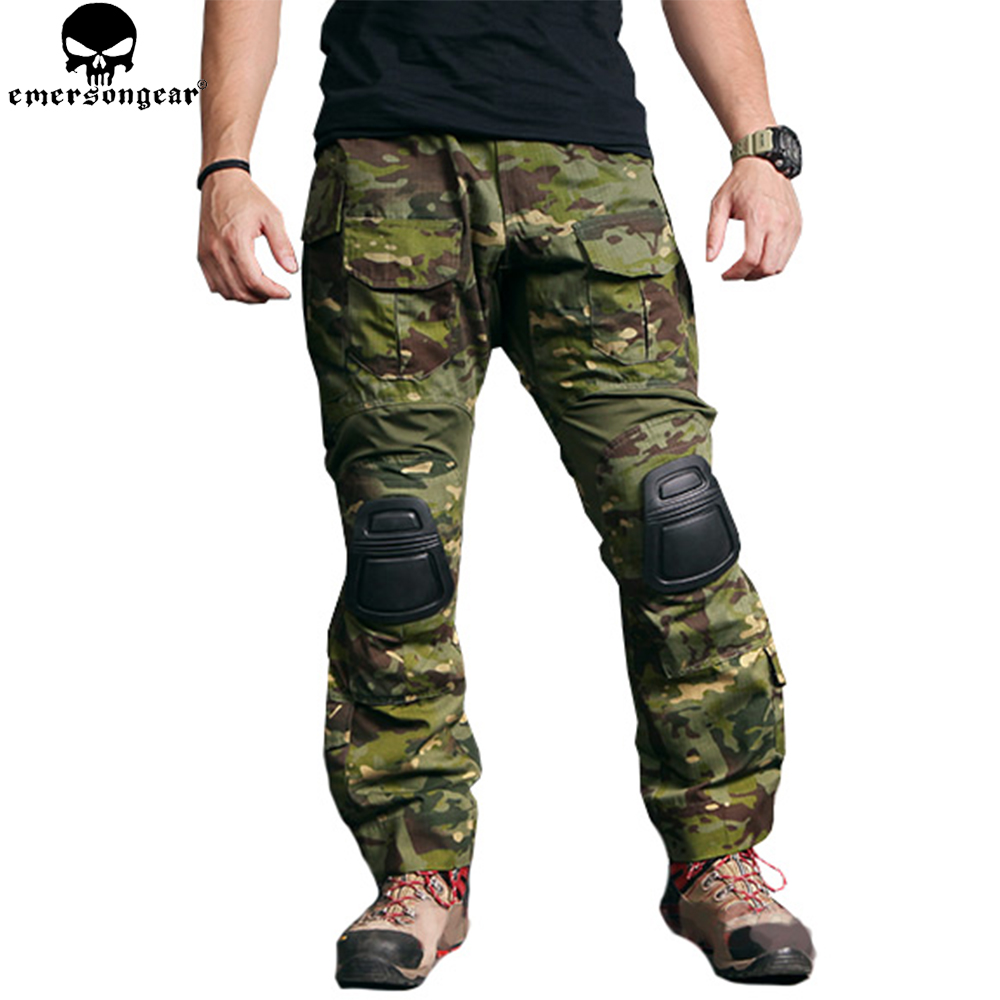 EMERSONGEAR Training  Pants Hunting Pants with Knee Pads  Tropic Multi-camo Paintball Games Trousers