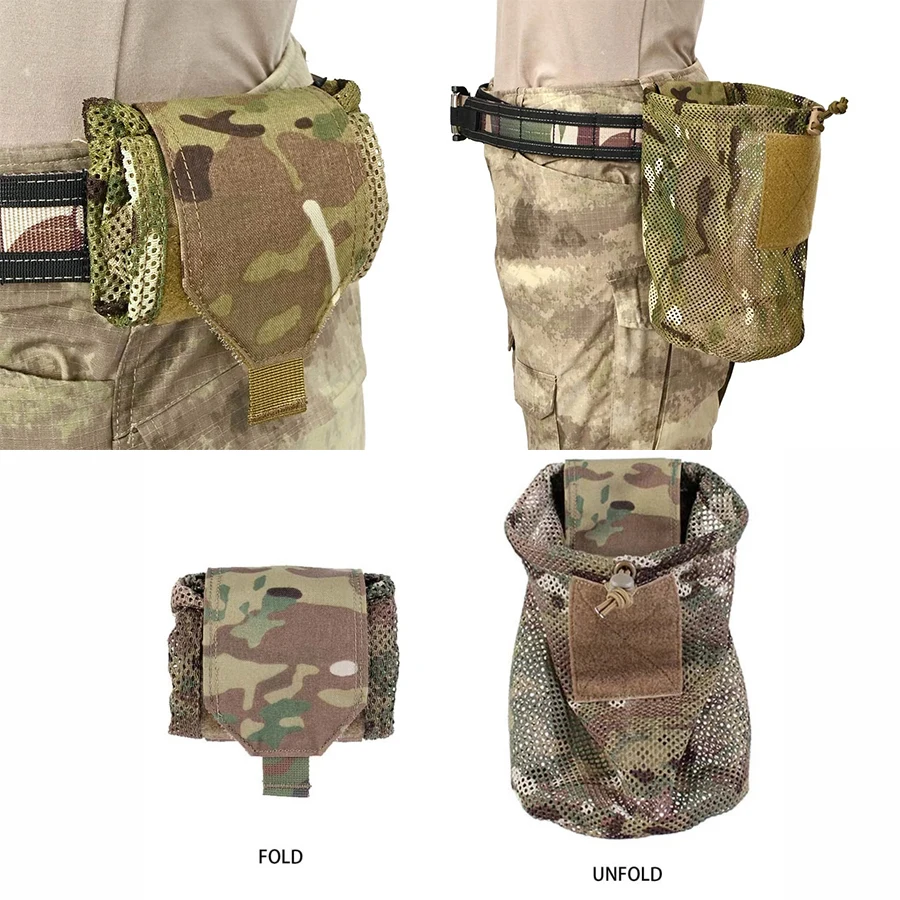 New Roll-Up Mag Mesh Dump Pouch Magazine Mini Foldable Net Pocket EDC Tactical Outdoor Sport Hunting Bags 500D