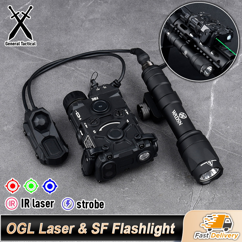WADSN Tactical OGL Red Dot Green Blue IR Laser SF M300A M600C Flashlight Strobe LED Light Dual Remote Switch For Hunting Outdoor