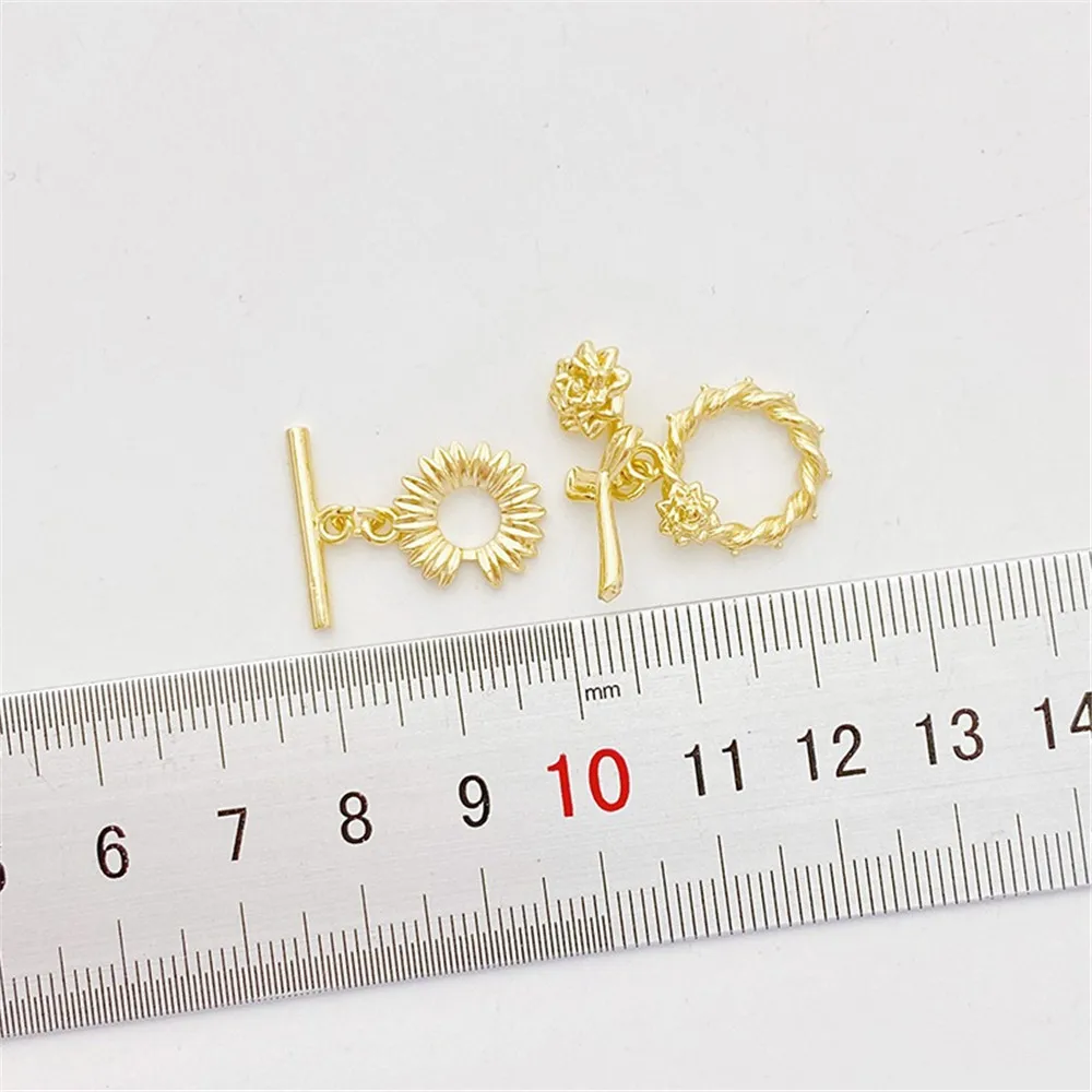14K Gold-plated Daisy Rose OT Buckle Handmade Diy Bracelet Necklace Connected with Finishing Buckle Jewelry Accessories K129