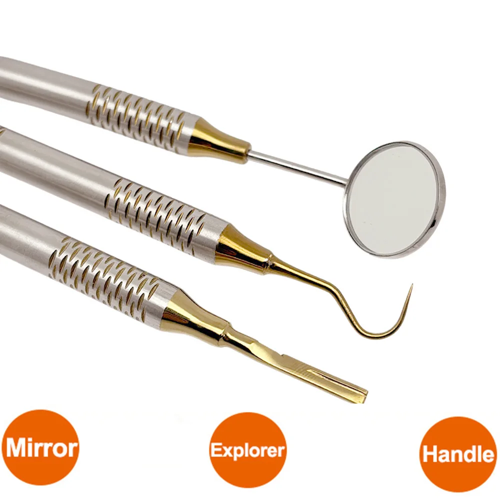 Dental Mouth Mirror Explorer Probe Blade Handle Stainless Steel Dental Instruments Dentist Teeth cleaning Tool
