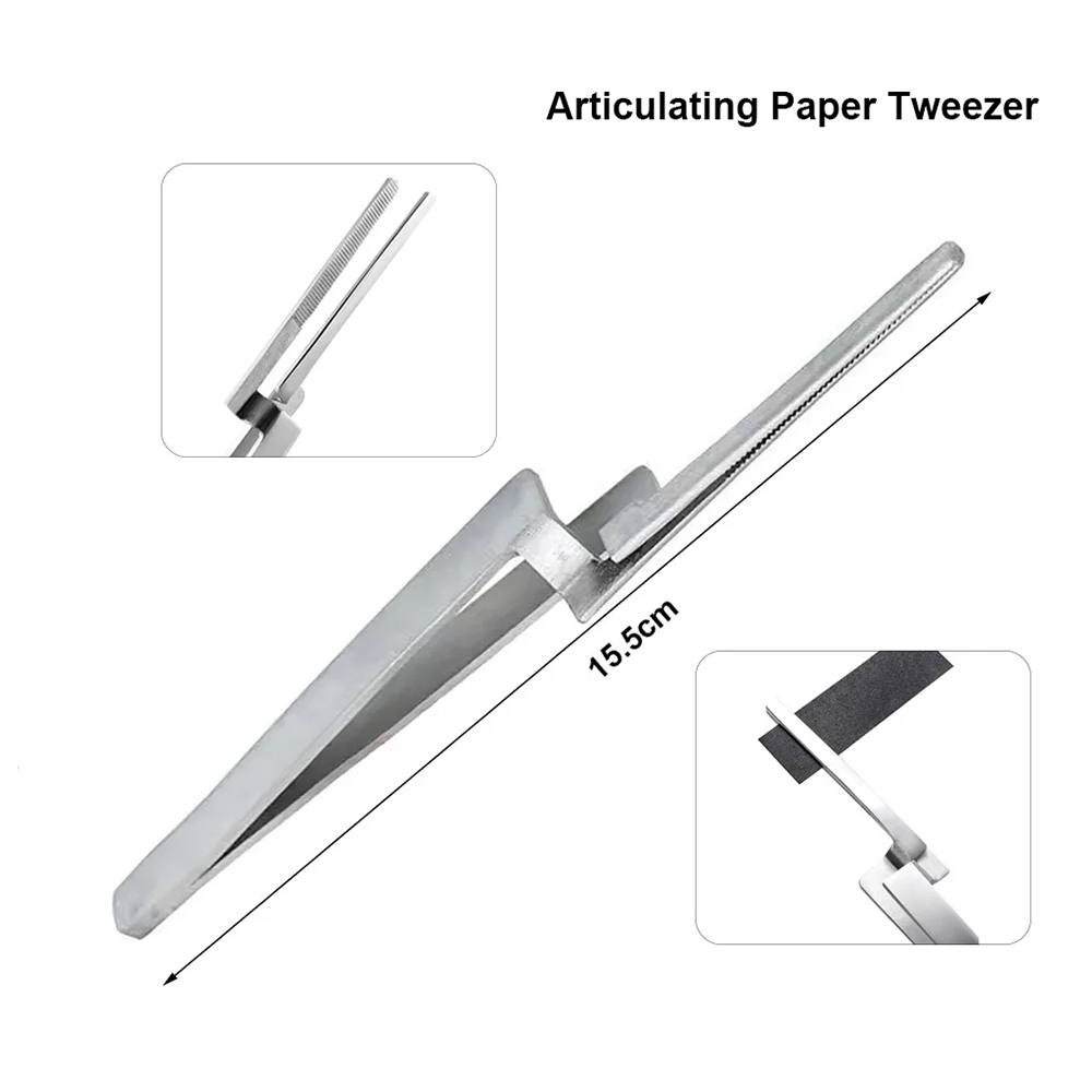 Dental Orthodontic Tweezers Occlusal Paper Holder Buccal Tube Bonding Tool Bracket Placer for Posterior Teeth