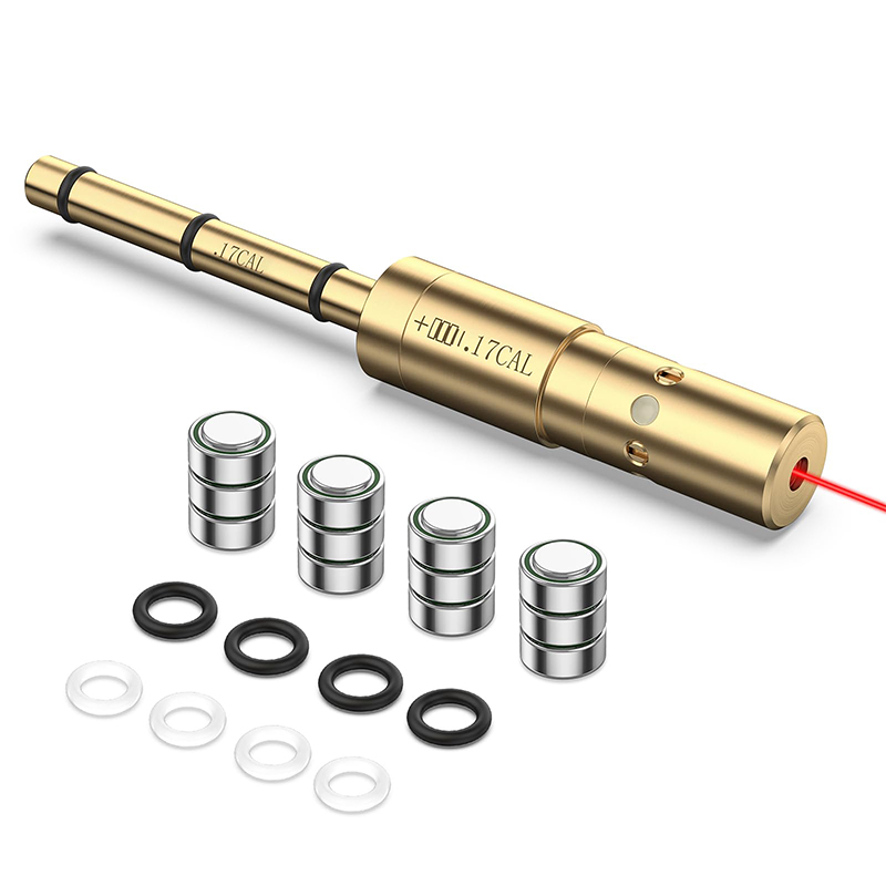 MidTen Red Laser Bore Sight for .17HMR/.177 Caliber End Barrel Boresight  Boresighter with 4 Sets of Batteries and Spare O-Rings