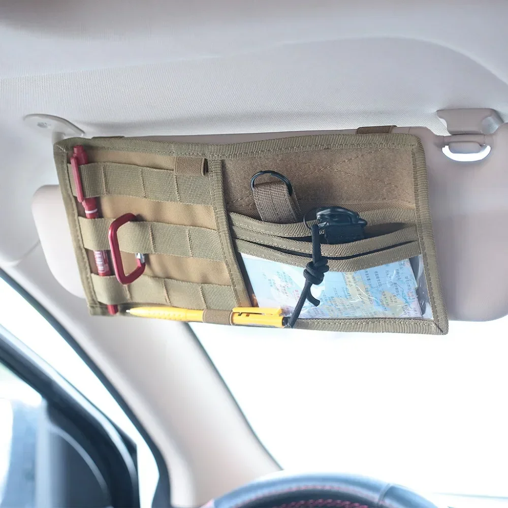 EDC Tool Pouch Vehicle Sun Visor Panel  CD Storage Bag Truck Car Sun Visor Organizer Auto Gear Hunting Accessories Holder