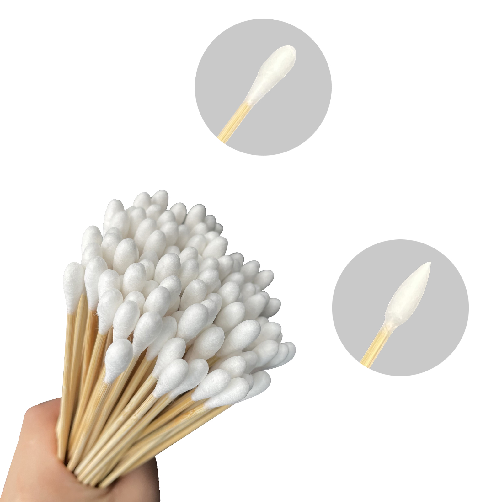 100 PCS Gun Cleaning Swab 6 Inch Long Cotton Swabs for 9mm 5.56mm Pistol Rifle Handgun Gun Cleaning Kit Swabs with Bamboo Handle