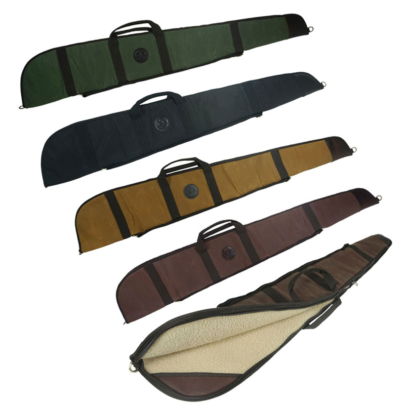 53" Rifle Shotgun Carry Bag Hunting Shooting with Shoulder Strap Leather ,41INCH Cotton Canvas Case Backpack