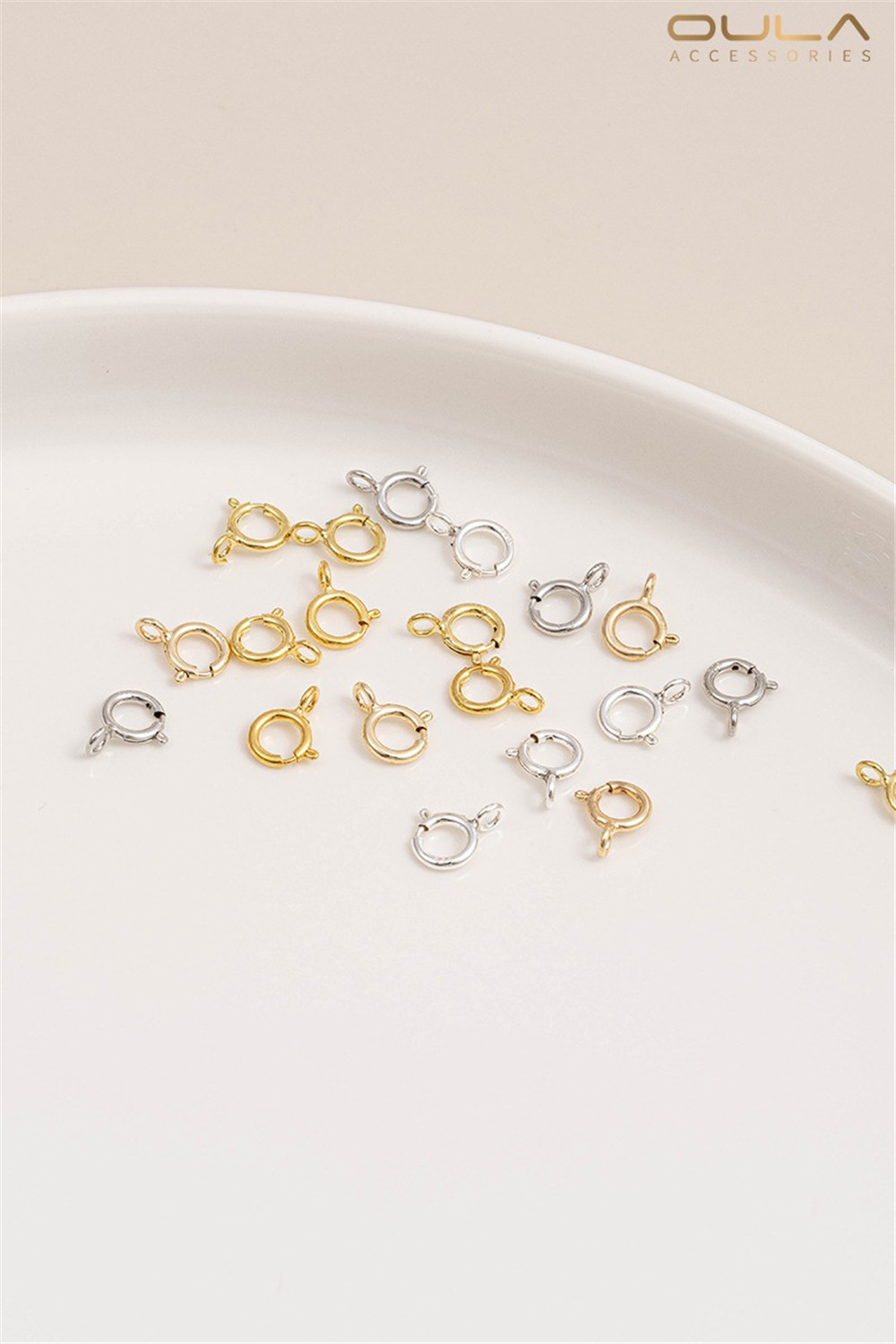 S925 Sterling Silver Spring Buckle Italy Imported 14K Bag Real Gold Color Diy Handmade Silver Buckle Finishing Accessories