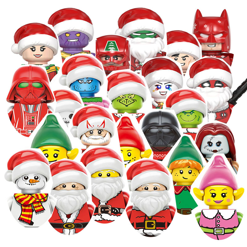 TV3011 TV3019 WM2073 Christmas Christmas Elf Santa Rex Holiday Elf Darth Vader Grinch Jake Sally Building block boy birthday toy