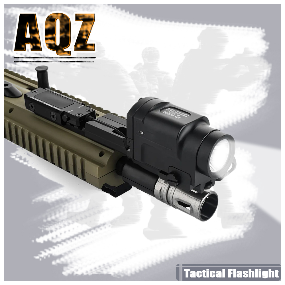 AK-SD Flashlight with Remove Switch Rail Mount Airsoft Weapon Light Hunting Rifle Pistol Gun Light Black