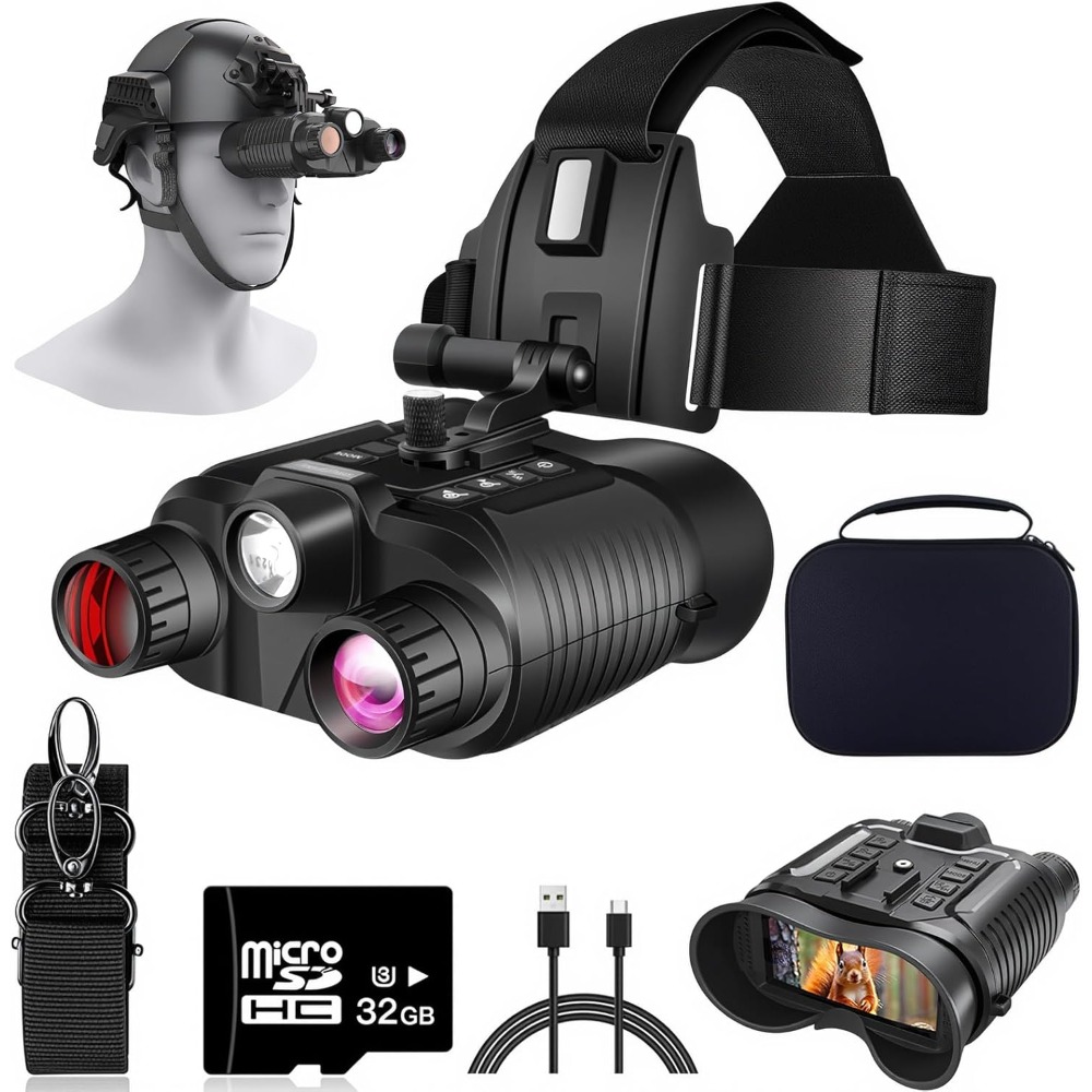 Night Vision Lens Wear - 4K night vision binoculars, save video and 36M photos, for helmet, long range infrared