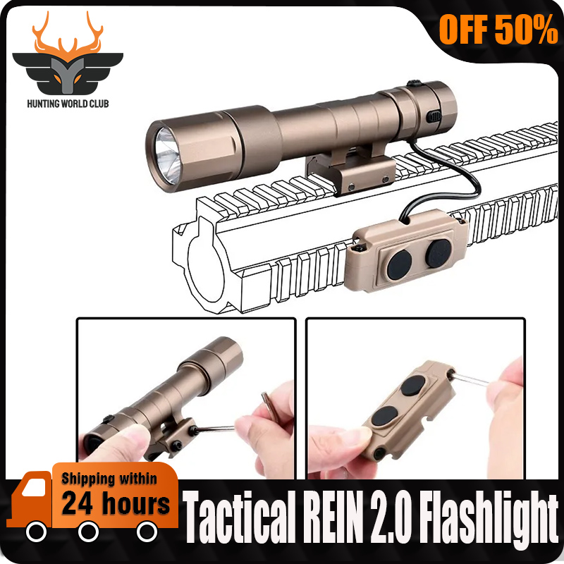 WADSN Tactical REIN 2.0 Flashlight 1000lumens White Light Hunting Weapon Light With Dual Function Switch Fit 20mm Picatinny Rail