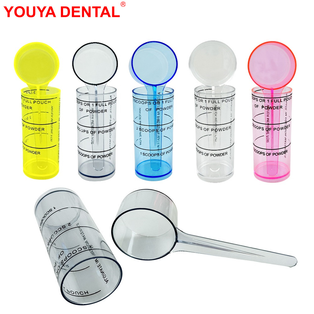 Dentistry Plastic Measuring Mixing Cups Dental Alginate Spoon Impression Material Powder Mixture Tools Lab Surveying Mixer Tools