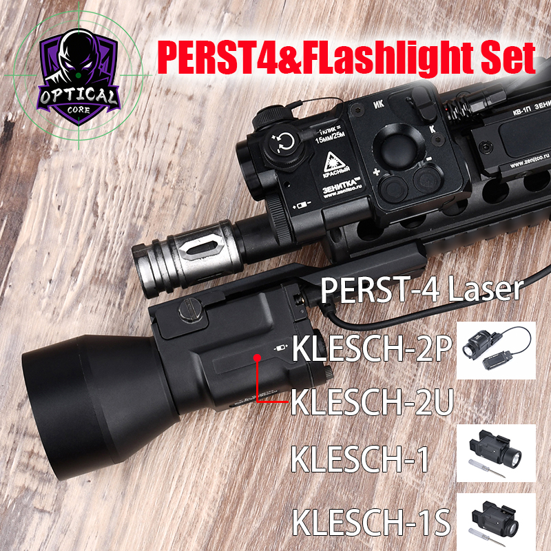 Zenitco PERST-4 Green IR Laser Sight & KLESCH-2P KLESCH-2U KLESCH-1 KLESCH-1S Tactical Flashlight Hunting Red Dot Aiming Set