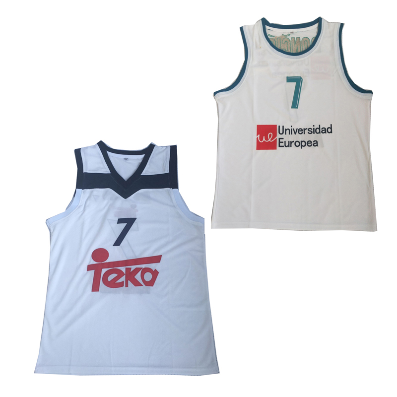 2024 Basketball jerseys TEKA 7 DONCIC Sewing embroidery Outdoor sportswear Hip hop culture WHITE big size