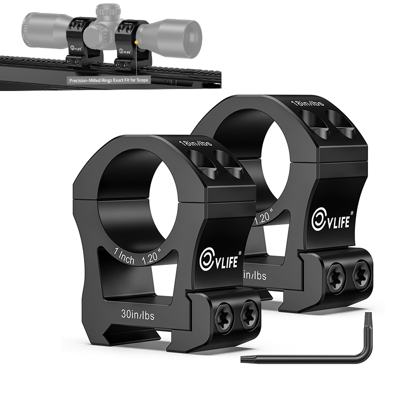 CVLIFE Riflescope Ring 1 inch Tube Scope Mount Compatible with Picatinny rail Low Medium High Profile 0.87" 1" 1.2" 1.35" Heigth