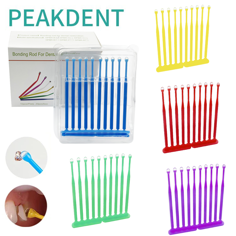 20Pcs Disposable Dental Applicator Sticks Adhesive Tip For Tooth Crown Porcelain Veneer Dentistry Materials Brush Applicator