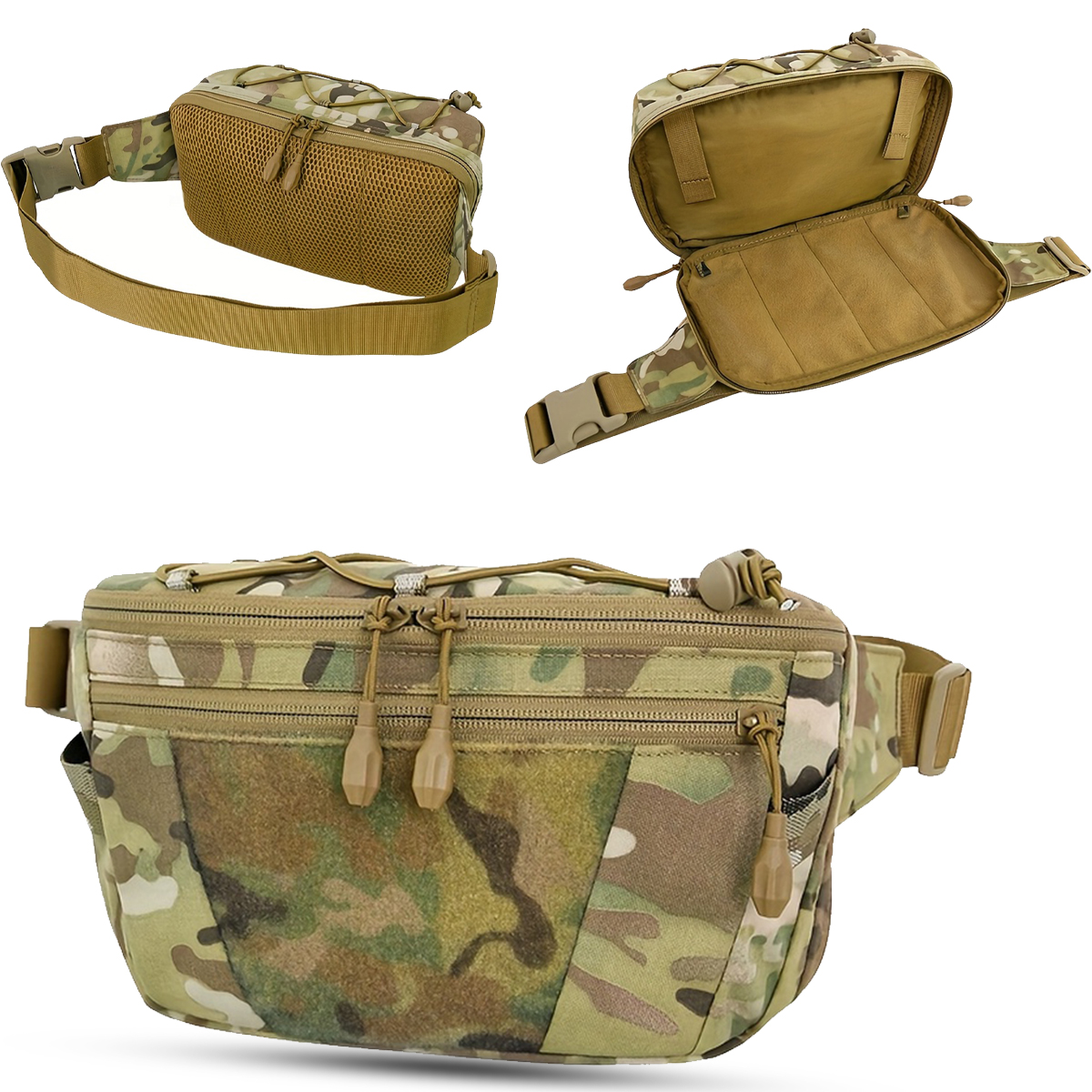 Tactical Hidden Waist Bag Adjustable Compact Belly Pack for Hiking Fishing Travel Outdoor Backpack Camping Cycling Accessory