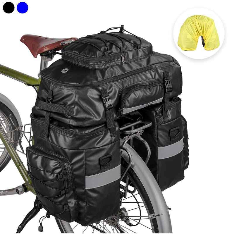 Bike Double Pannier Bag Backpack Waterproof Trunk Bicycle Rear Seat Saddle Bag