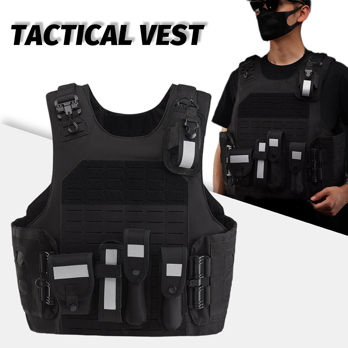 Tactical Quick-Release Vest Multifunctional Wear-Resistant Reflective Airsoft Hunting Vest Outdoor CS Equipment Training Uniform