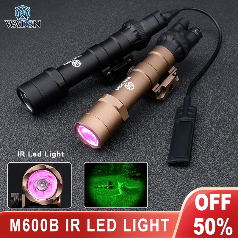 Wadsn M600B IR Led Light M600 Tactical Flashlight Airsoft Hunting Torch Metal Weapons Light Momentary Fit 20mm Picatinny Rail