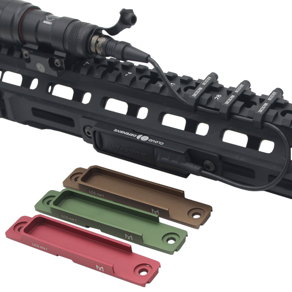 Tactical Remote Switch Mounting Slot M-LOK Rail CNC Pocket Panel M300 M600 Flashlight DBAL-A2 Pressure Pad Switch Accessories