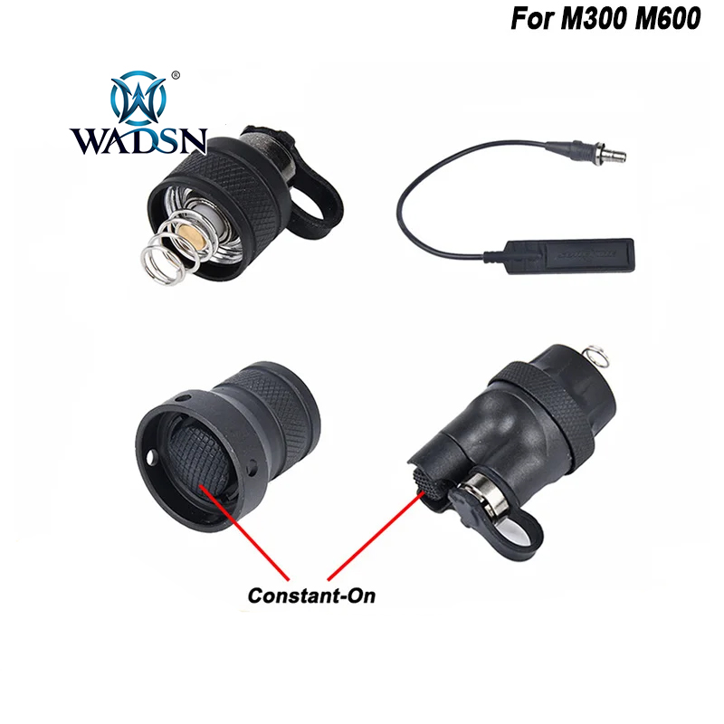 Tactical Airsoft Flashlight Metal Tail Cap Dual Function Pressure Switch Cover For Surefir M300 M600 Flashlight Hunting Light