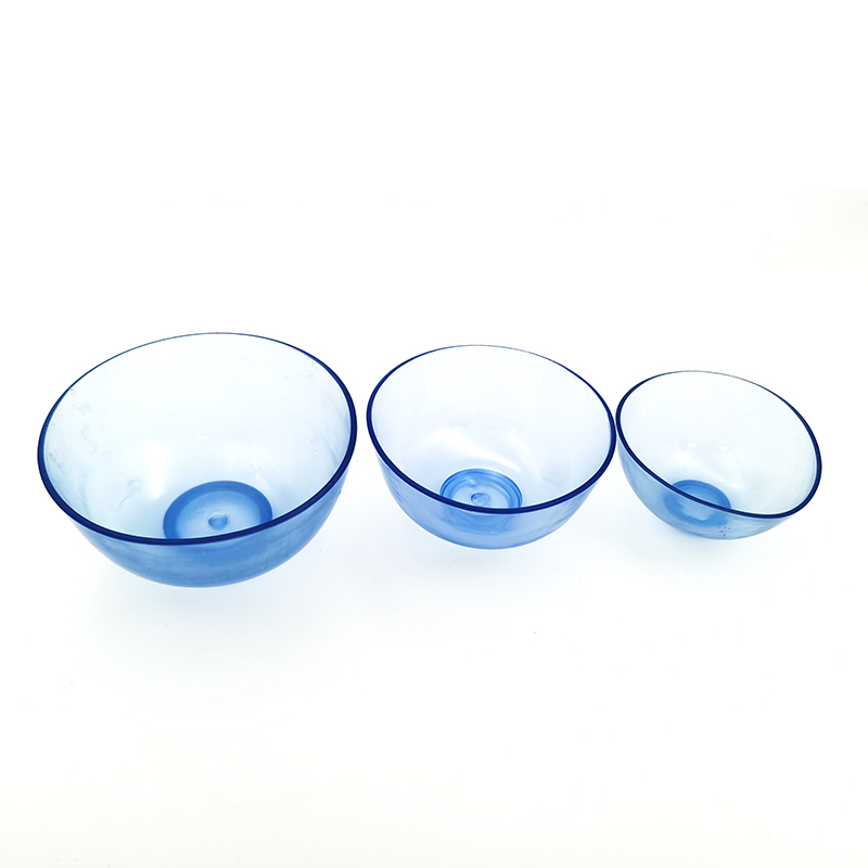 Blue Transparent Plastic Mixing Bowls for Dental Gypsum SML Sizes