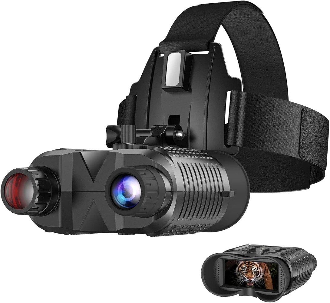 Head-mounted night vision goggles 1312FT digital infrared viewing for adults, including 32GB SD card, 8x digital zoom