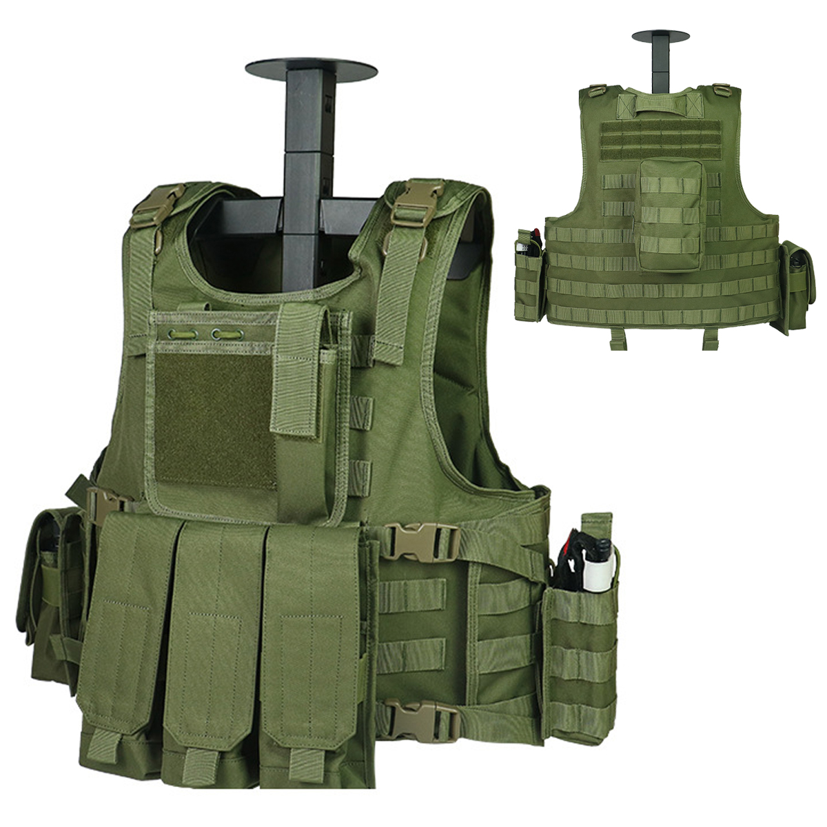 Tactical Airsoft Vest with Triple Magazine Pouch Storage Bag Outdoors Train Game Vest Adjustable Hunting Shooting Military Vest
