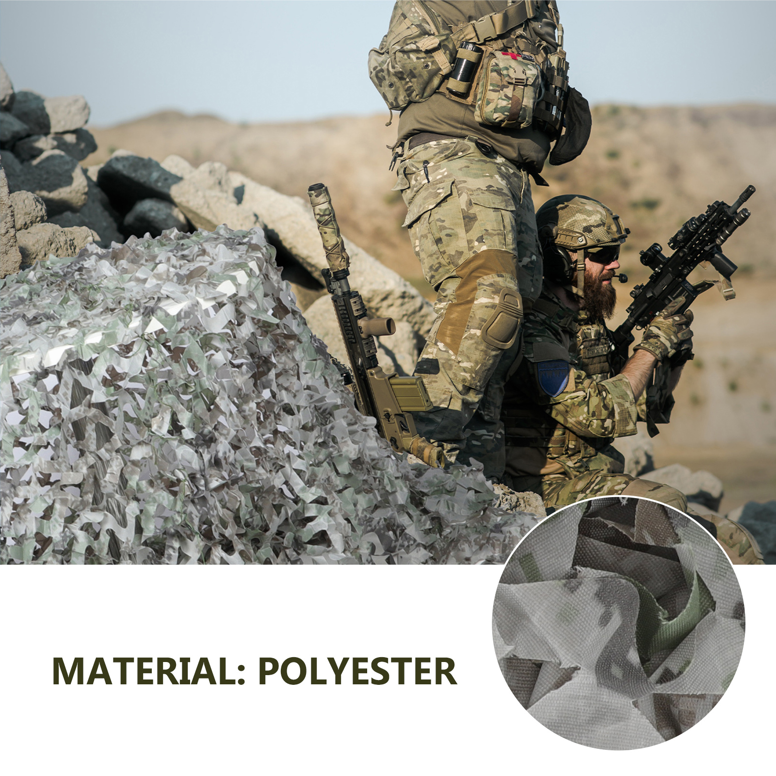 Camouflage Sunshade Net 2x3m Single Layer Durable Polyester Mesh Hunting Camping Protection Anti Glare Accessories