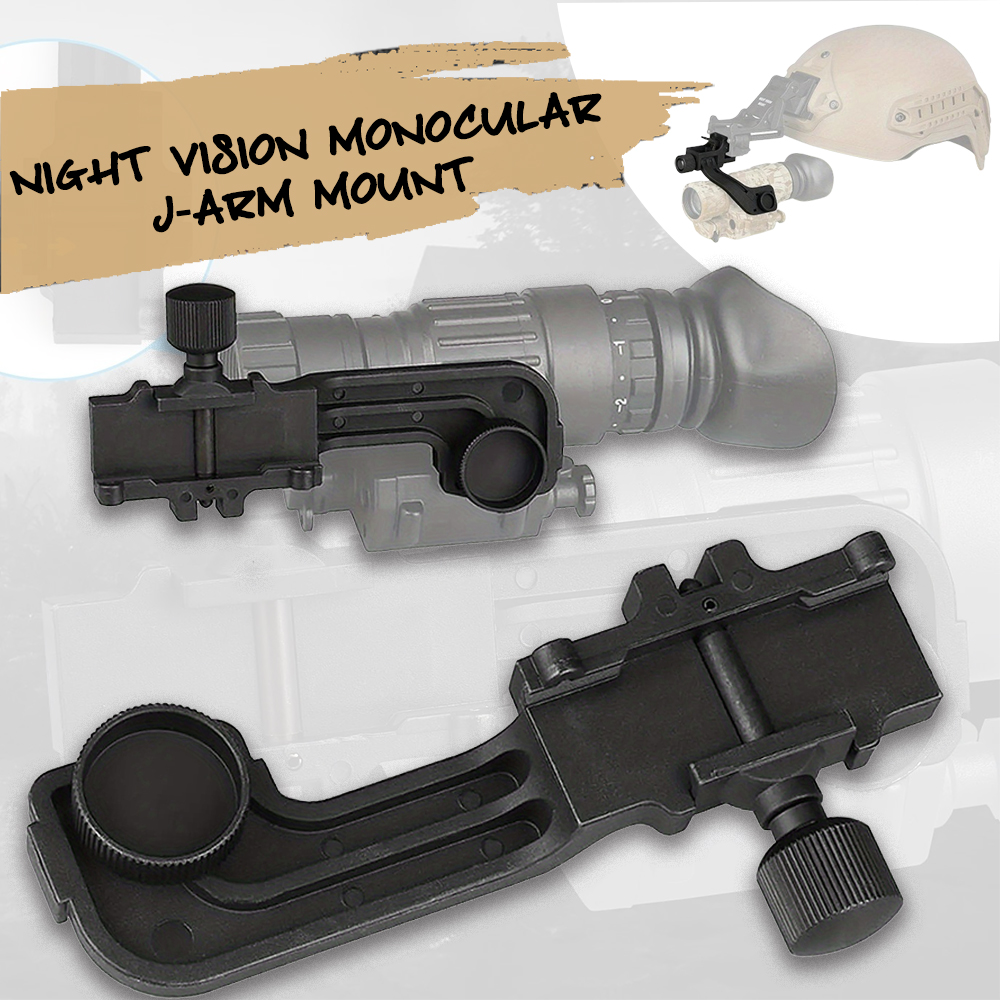 Tactical Monocular J-Arm Mount for Night Vision pvs14 L4G24 Adjustable Flip Adapter  British Standard Thread Scope Accessory
