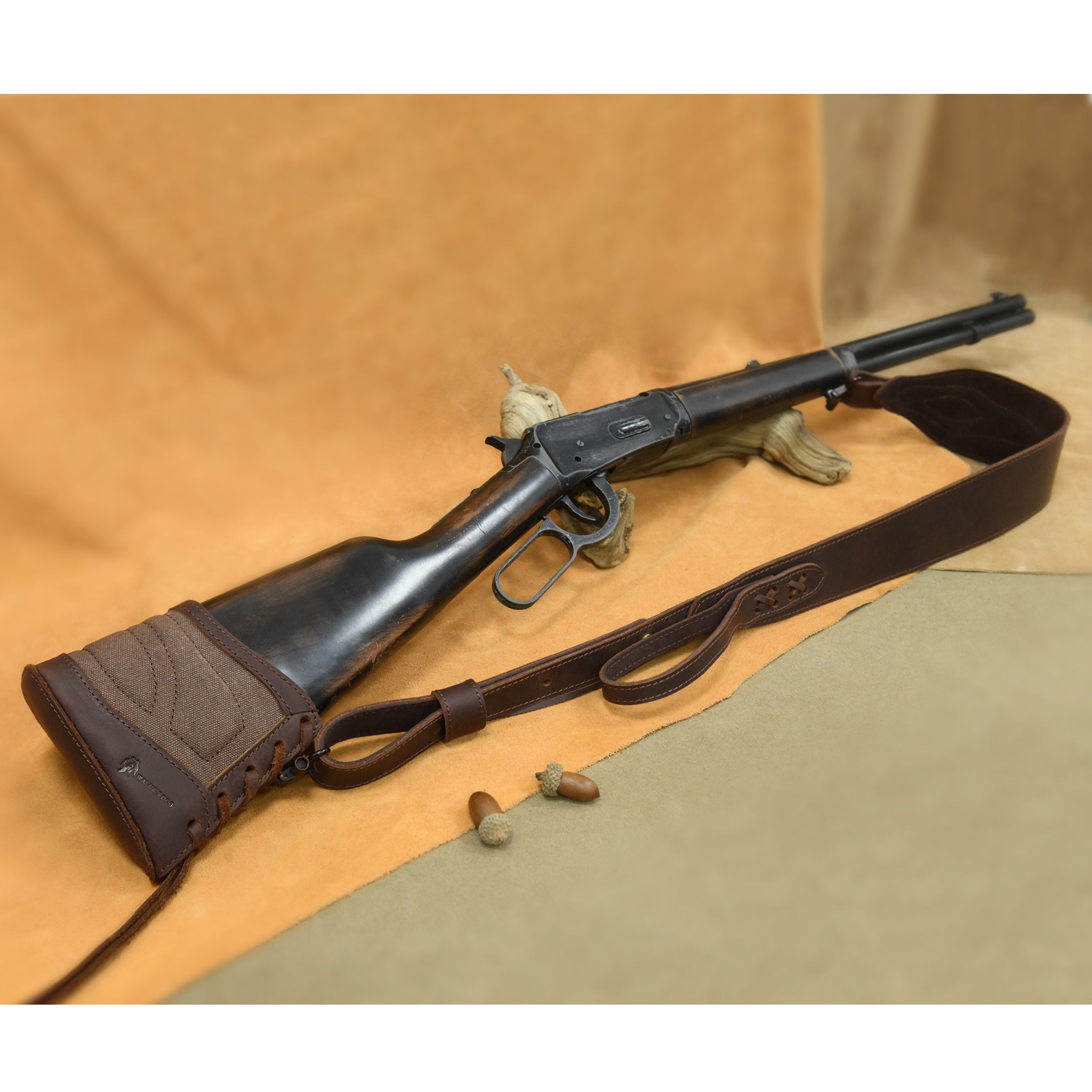 Durable Leather Gun Sling Rifle Shotgun Strap with Gun Recoil Pad Stock Cover for Hunting