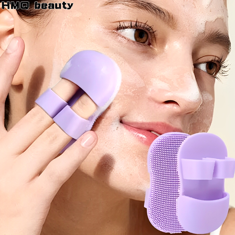 Soft Silicone Face Scrubber Mini Finger Glove Exfoliator Brush for Deep Facial Cleansing & Skin Care Portable Cleaning Tools