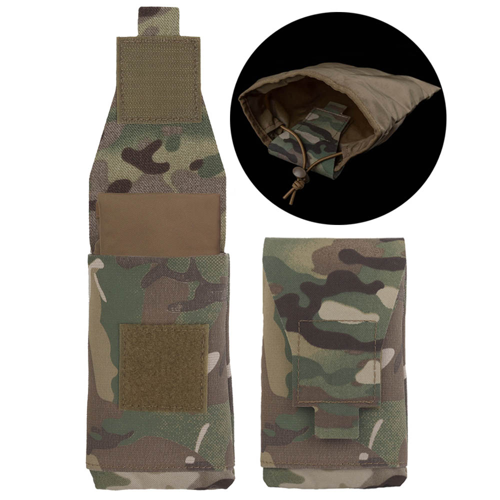 Outdoor Camo Tactical Recycling Bag MOLLE Drop Pouch Waist Pack Airsoft Magazine Recycle Bags Portable Foldable Easy Storage
