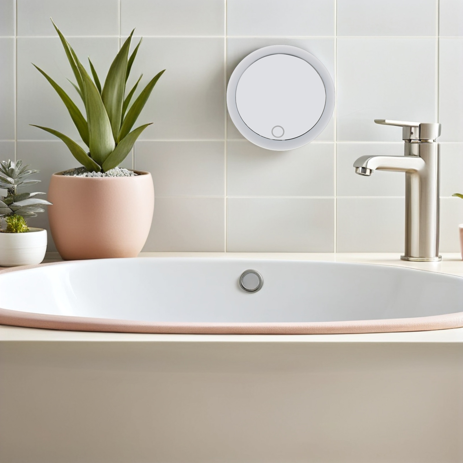 LED Vanity Mirror Dressing Table Lighted Makeup with Suction Cup Illuminating Abs Travel