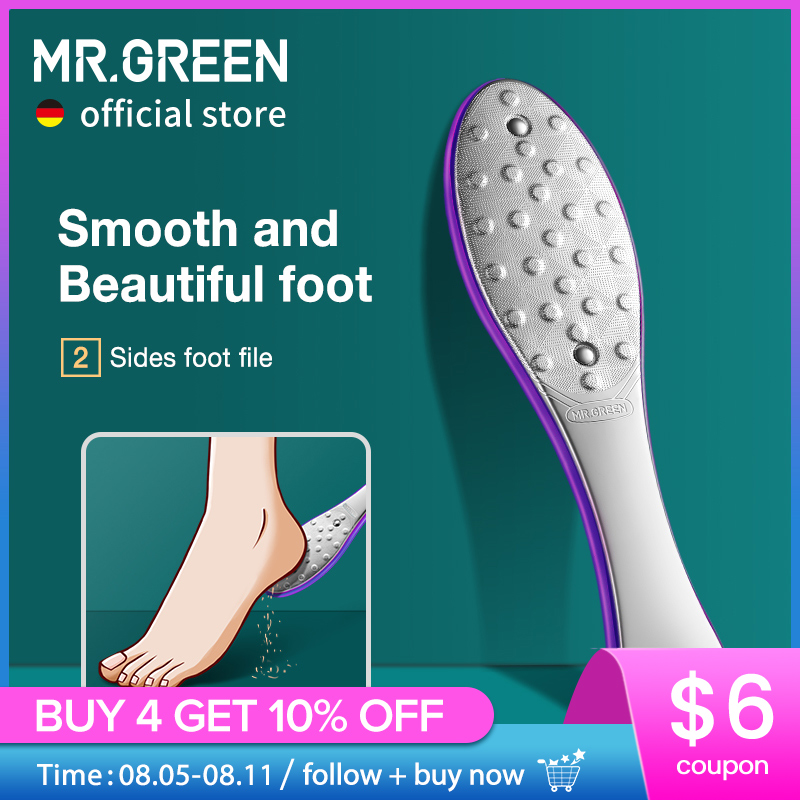 MR.GREEN Pedicure Foot Care Tools Foot File Rasps Callus Dead Foot Skin Care Remover Sets Stainless Steel Professional Two Sides