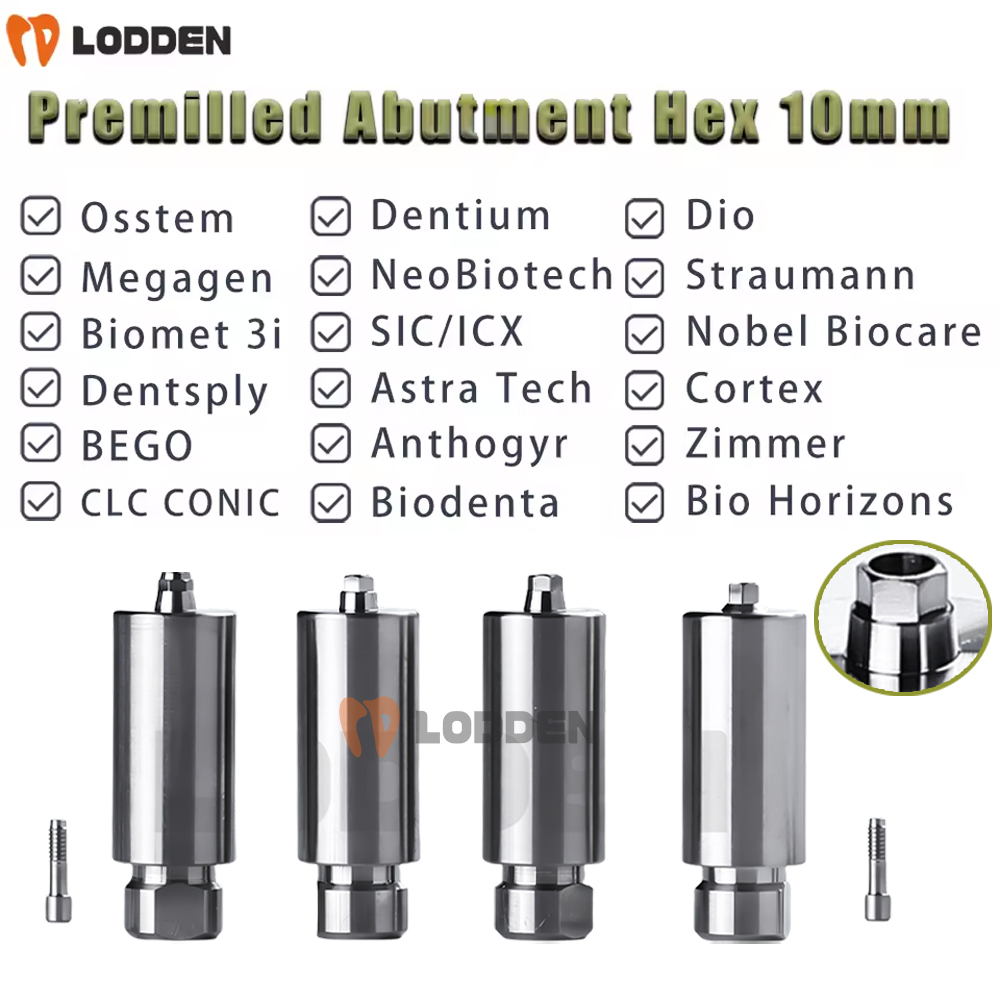 Dental Premilled Abutment Hex 10mm for Osstem/Dentium/Megagen/Straumann/Nobel Biocare/Bio Horizons/Astra Tech Dental Accessory