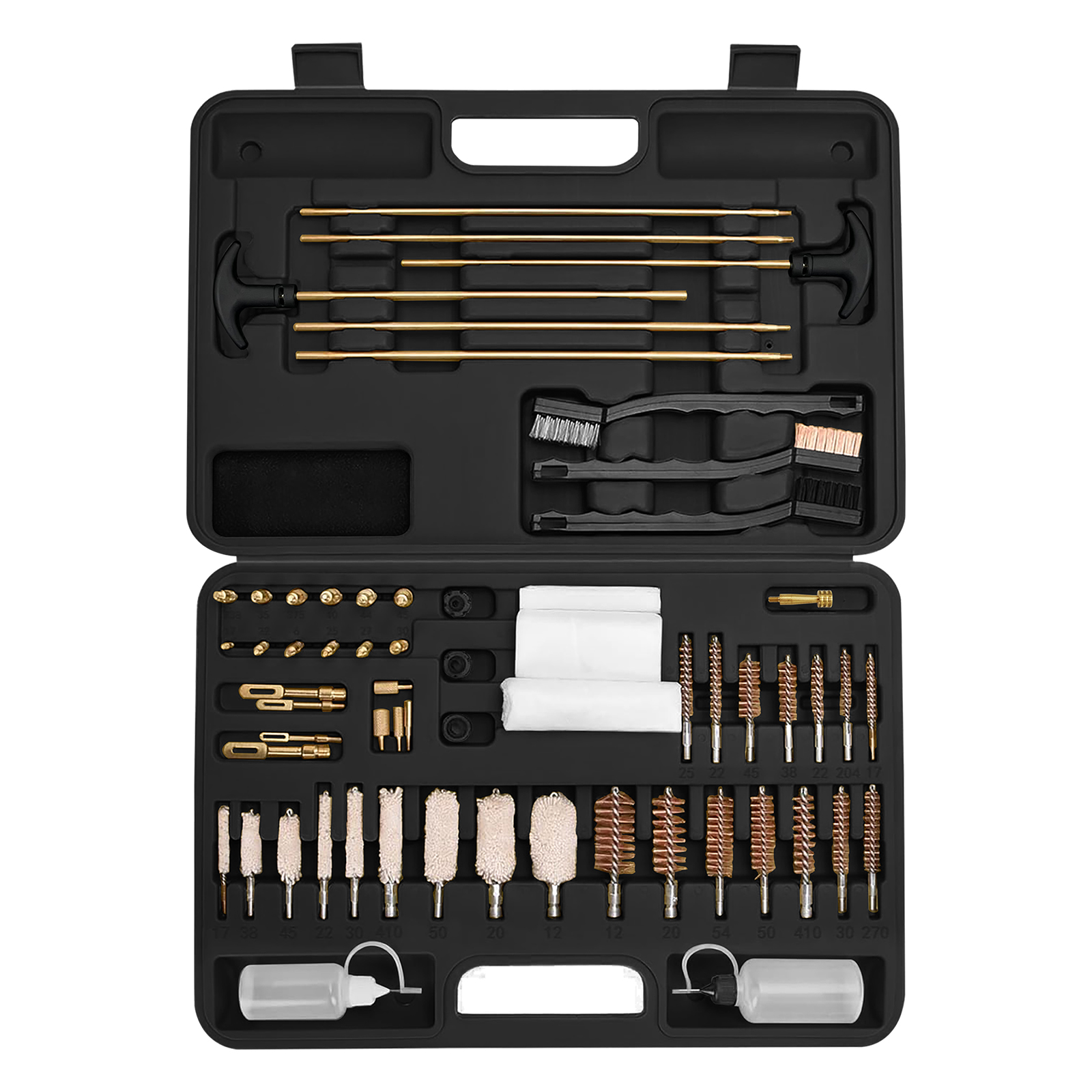 Universal Gun Cleaning Kit with Brushes Jags Slotted Tips Cleaning Rod for .22 / .30 cal 9mm Pistol Shotgun Rifle Handgun Airgun