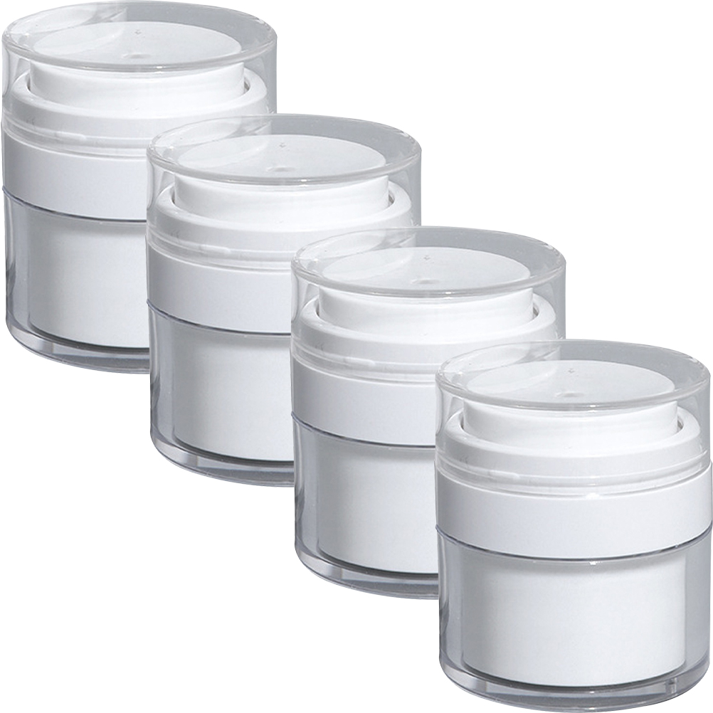 4Pcs Premium Airless Pump Cream Jar Leak Proof Travel Cosmetic Container Lotion Bottle