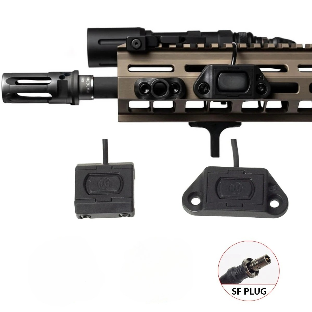 Tactical ModButton Pressure Remote Switch Tail For SureFire M300 M600 Mod WeaponFlashLight Momentary-on Fit M-lok Keymod 20mm