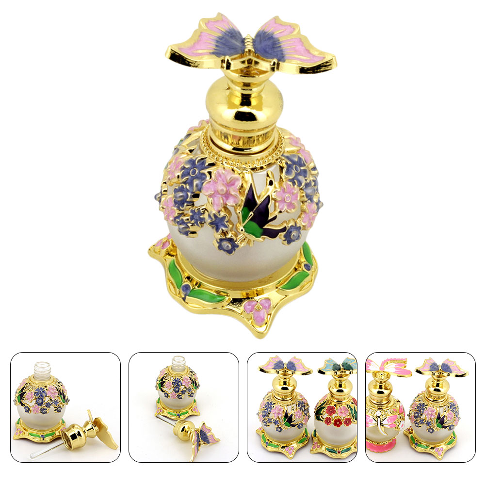 Perfume Bottle Essential Oil Dropper Glass Aromatherapy Decorative Dispenser Container Mirror Tray Vintage Travel Home